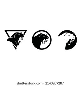 vector del logotipo del tigre de sabertooth negro y blanco