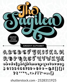 Black and White The Sagilea Script Retro Vintage Display bold Font alphabet