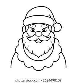 Black and White Santa Claus Illustration for Coloring or Festive Designs