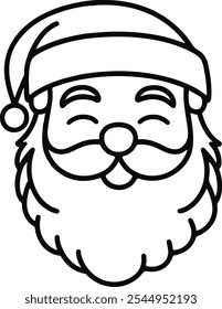 Arte vectorial de Santa Claus blanco y negro