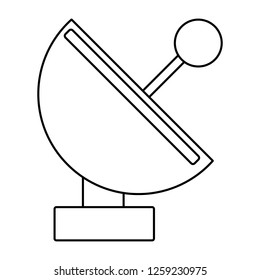 Black white Satellite Signal icon vector. Symbol flat style illustration.