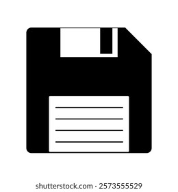 black and white save icon. floppy disk diskette icon.