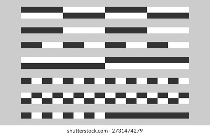 Conjunto de Vector de barras de escala en blanco y negro. Símbolo de mapa