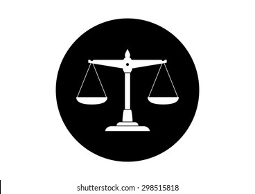 Black and white scale icon on white background 