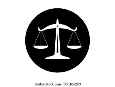 Black and white scale icon on white background 