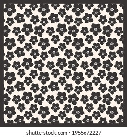 black and white scarf with flower pattern design