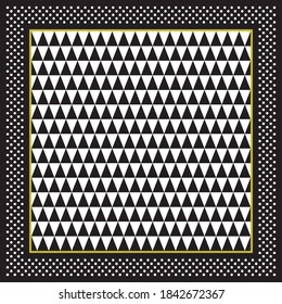 black and white scarf with triangle pattern design