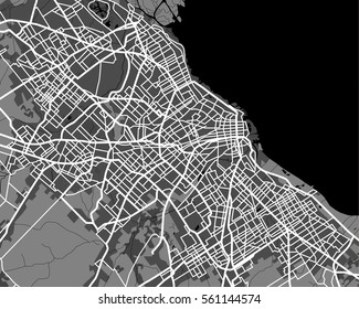 Black and white scheme of the Buenos Aires, Argentina. City Plan of Buenos Aires. Vector illustration