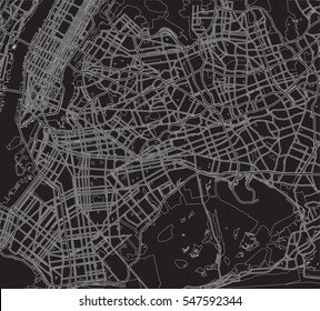 Black and white scheme of the City of New York. City Plan of New York. Vector illustration