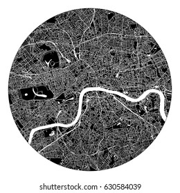Black and white scheme of the London, United Kingdom. City Plan of London. Vector illustration. Design Element. svg