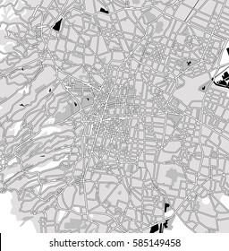 Black and white scheme of the  Mexico City, Mexico. City Plan of   Mexico City. Vector illustration