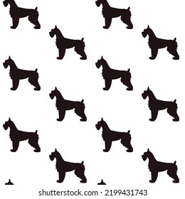 Black And White Schnauzer Dogs Pattern.