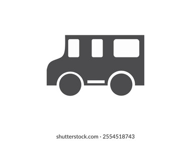 Black and white school bus icon. school bus is a means of transportation used to make it easier to get to the place of study