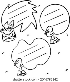 Black and white school signs. Sticker sets.