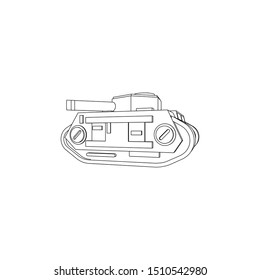 Black and White Sci Fi Tank Isolated Images 