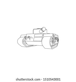 Black and White Sci Fi Tank Isolated Images 