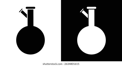 Black And White Science Symbol Featuring Laboratory Flask Icon