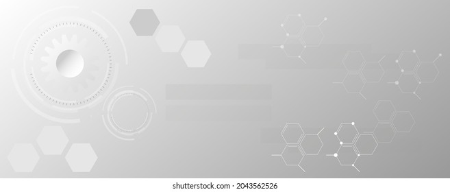 Black and white science technology abstract technology innovation concept vector background and glowing light with some Elements of this image panorama