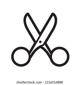 black and white scissors icon isolated on white background vector illustration