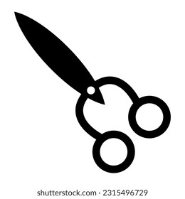 black and white scissors icon logo