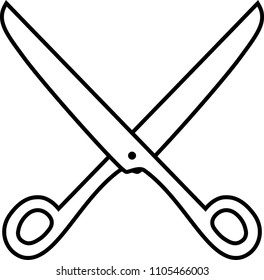 Black White Scissors illustration