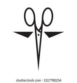 black and white scissors isolated on white vector drawing