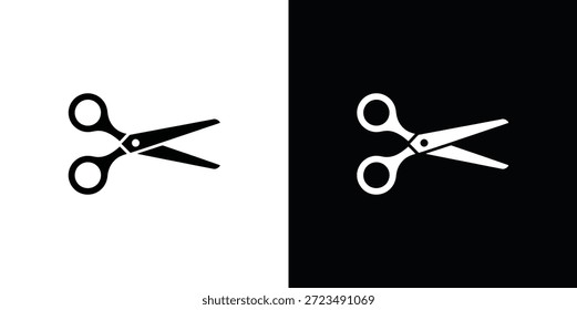 Tijeras blancas y negras sobre fondos contrastantes