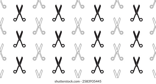 black white scissors seamless pattern