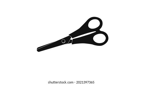 Black and White Scissors. Vector editable flat black and white illustration of scissors