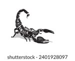 
black and white scorpion vector image, suitable for icons, logos, t-shirts,
