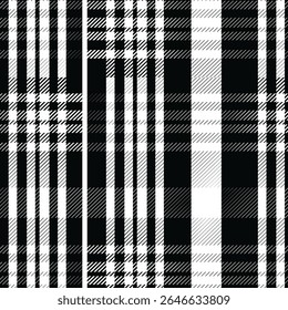Preto e branco escocês Tartan xadrez padrão têxtil design e fundo