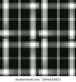 Preto e branco escocês Tartan xadrez padrão têxtil design e fundo