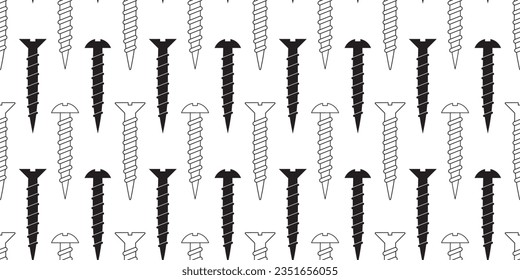 black white screw seamless pattern