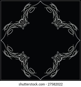 Black and White Scroll Vector Frame