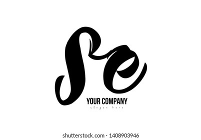 black and white se s e alphabet letter combination suitable as a logo icon design for a company or business