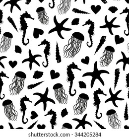Black And White Sea Pattern