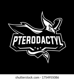  black and white sea pterodactyl mascot vector