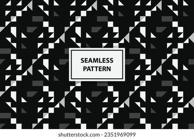 black and white Seamless abstract geometric pattern
