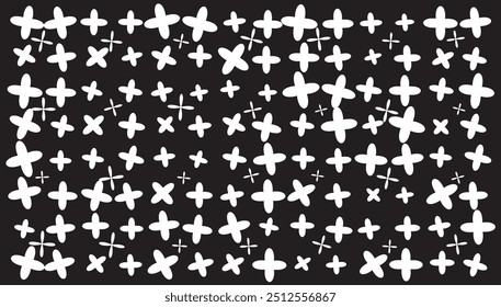 Black and white seamless abstract geometric vector pattern background in various sizes
