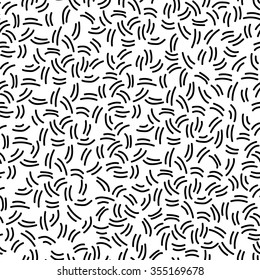 Black and white seamless abstract geometric pattern in retro memphis style, fashion 80-90s. 