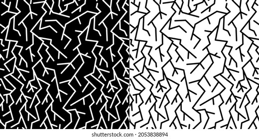 Black And White Seamless Abstract Lightning Lineart Geometric Background Pattern Vector Art