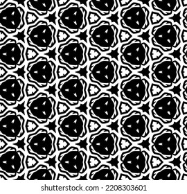 Patrón abstracto sin fisuras en blanco y negro. Fondo y fondo. Diseño ornamental a escala de grises. Ornamentos mosaicos. Ilustración gráfica vectorial. EPS10.