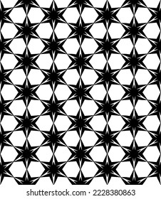 Patrón abstracto sin fisuras en blanco y negro. Fondo y fondo. Diseño ornamental a escala de grises. Ornamentos mosaicos. Ilustración gráfica vectorial. EPS10.