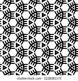 Black and white seamless abstract pattern. Background and backdrop. Grayscale ornamental design. Mosaic ornaments. Vector graphic illustration. EPS10.