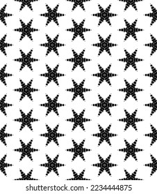 Black and white seamless abstract pattern. Background and backdrop. Grayscale ornamental design. Mosaic ornaments. Vector graphic illustration. EPS10.