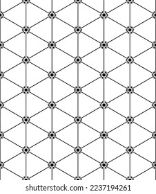 Black and white seamless abstract pattern. Background and backdrop. Grayscale ornamental design. Mosaic ornaments. Vector graphic illustration. EPS10.