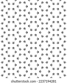 Black and white seamless abstract pattern. Background and backdrop. Grayscale ornamental design. Mosaic ornaments. Vector graphic illustration. EPS10.