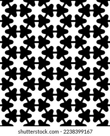 Black and white seamless abstract pattern. Background and backdrop. Grayscale ornamental design. Mosaic ornaments. Vector graphic illustration. EPS10.