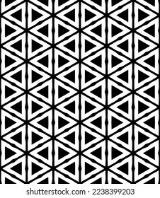 Black and white seamless abstract pattern. Background and backdrop. Grayscale ornamental design. Mosaic ornaments. Vector graphic illustration. EPS10.