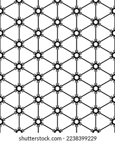 Black and white seamless abstract pattern. Background and backdrop. Grayscale ornamental design. Mosaic ornaments. Vector graphic illustration. EPS10.